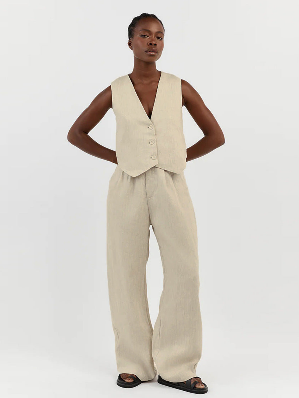 GR | Style Linen Vest & Trousers Set