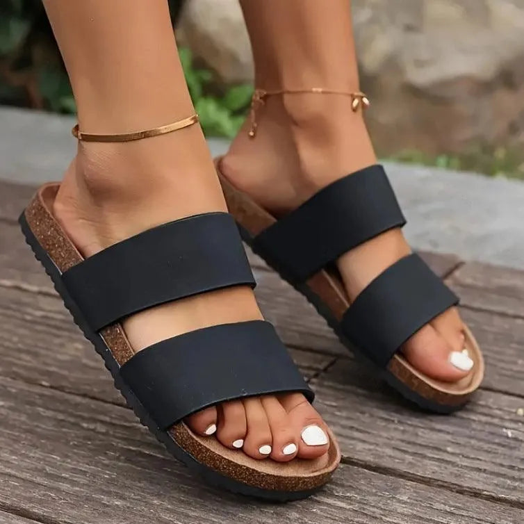 GR | Women's flat beach sandals with open toe