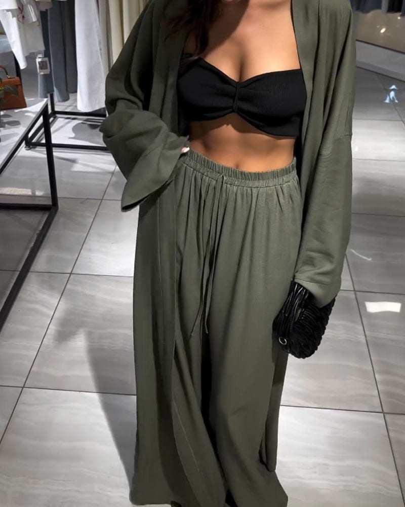 GR | Linen Kimono and Trousers Set