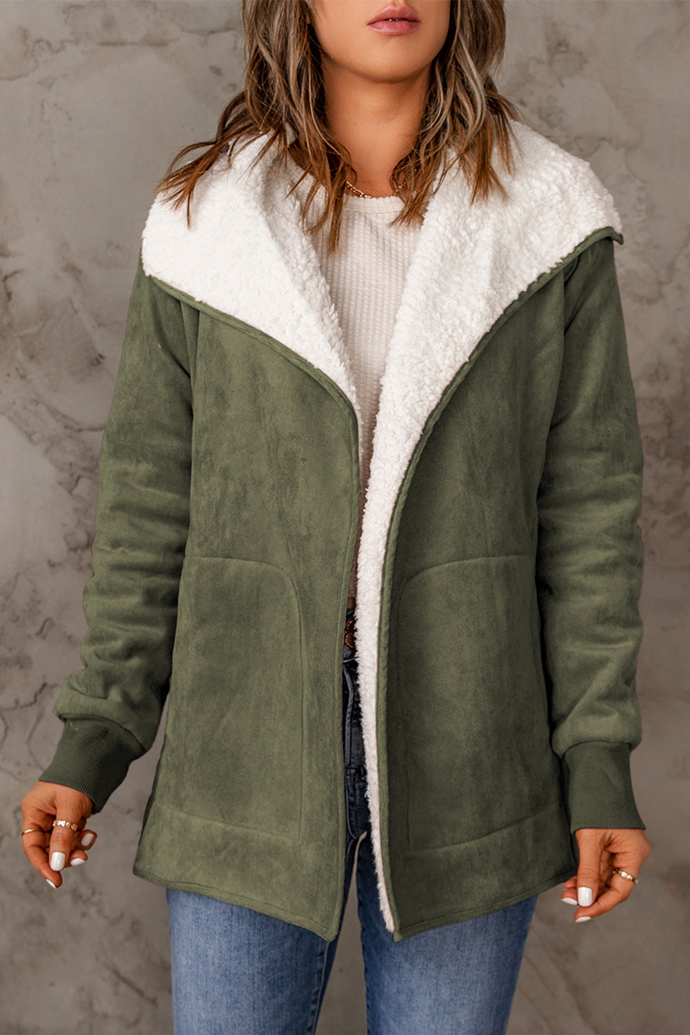 GR | with open front and fleece lining For women