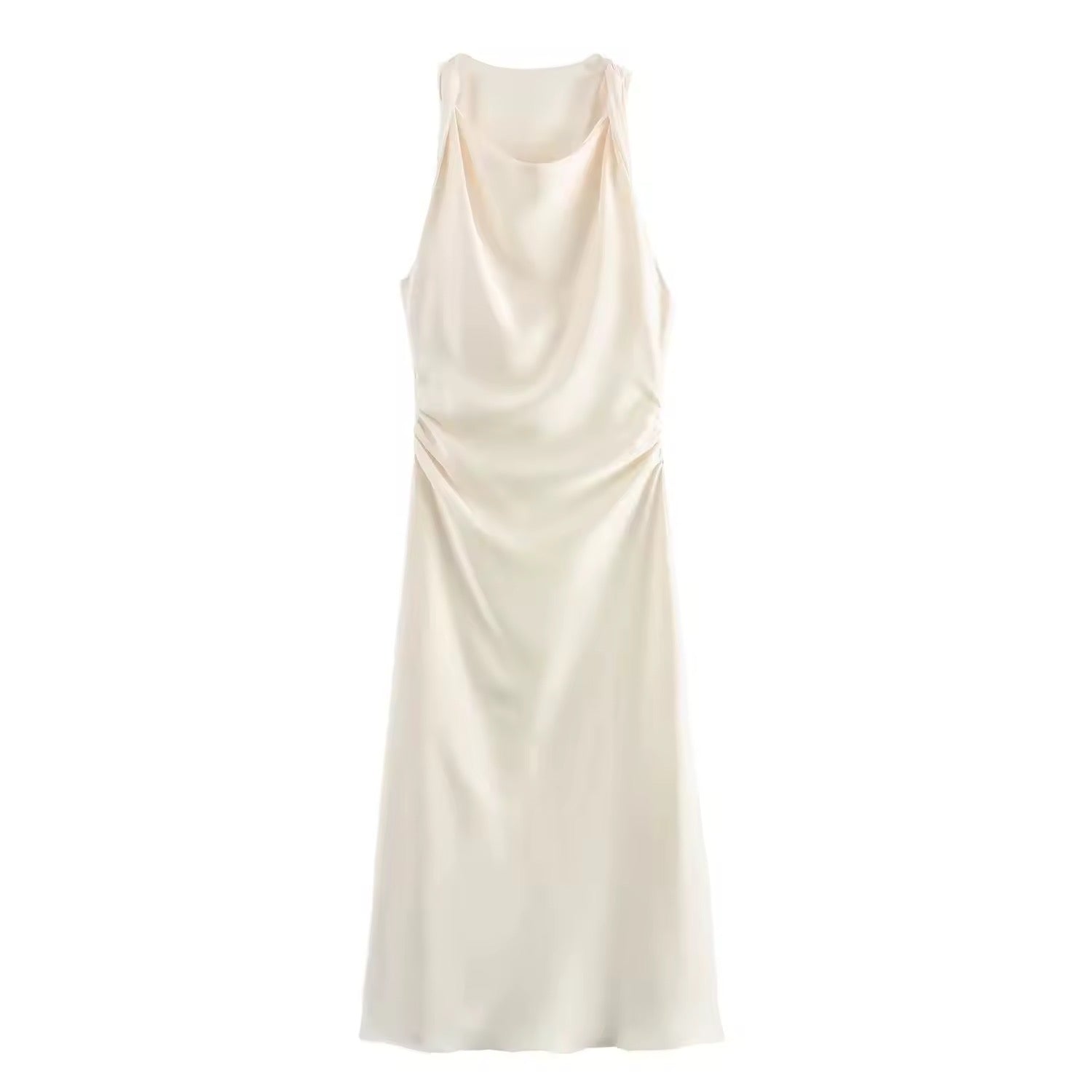 GR | Satin Maxi Dress Elegant Draping