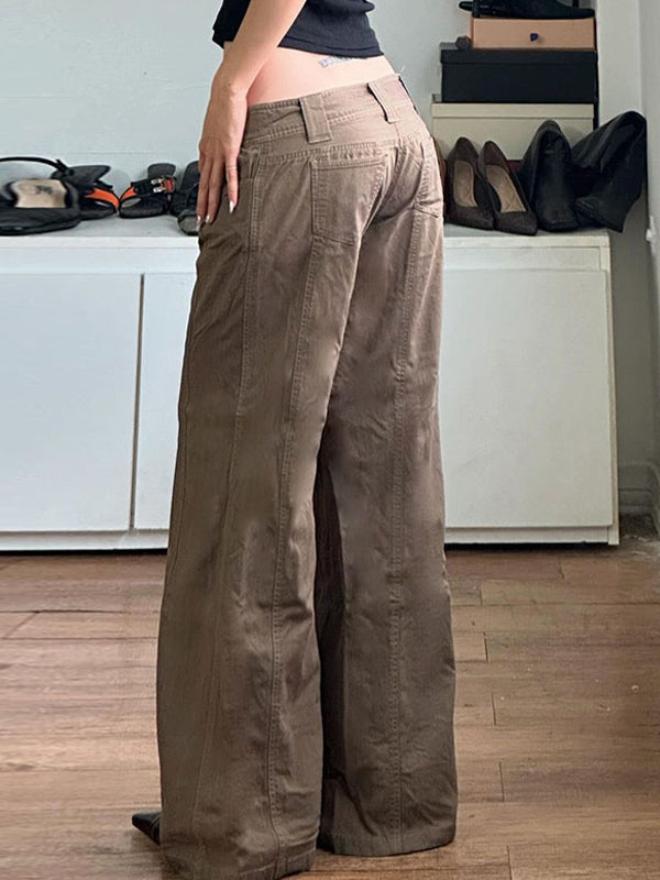 GR | Amerikanische Retro Low Waist Split Schlaghose