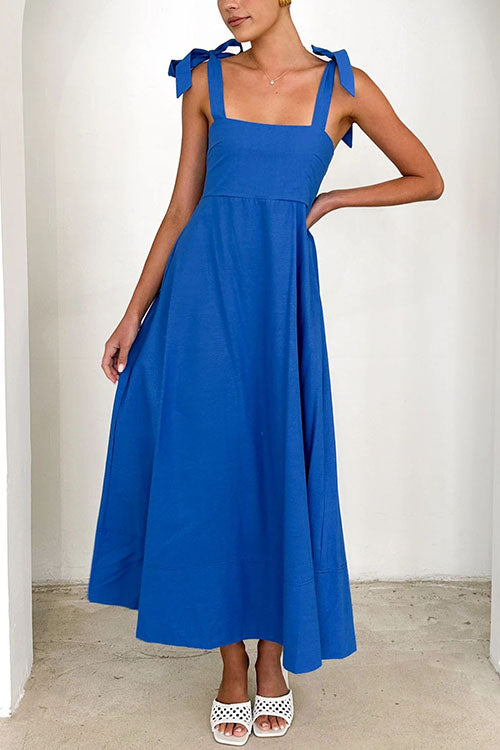 GR | Rosiedress Schleifen-Schulter Empire Taille Swing Maxi Cami Kleid