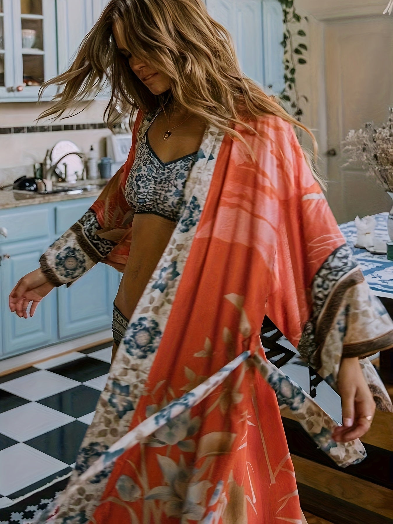 GR | Printed, Kimono-Inspired, Stylish Beach Wrap