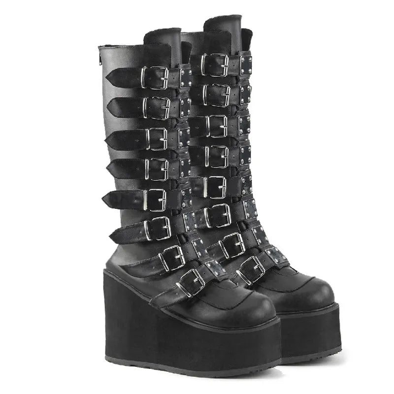 GR | Zip Up Chunky High Heel Boots