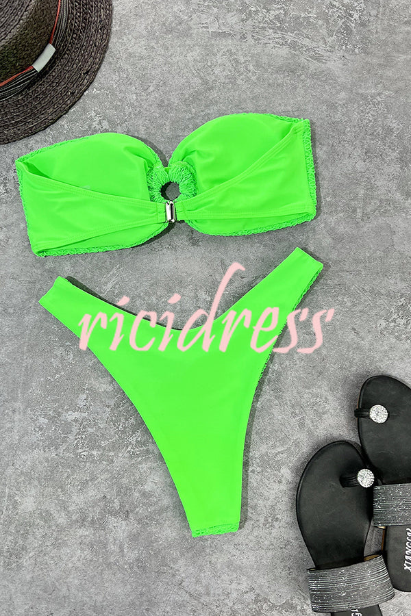 GR bandeau bikini with a ring neckline