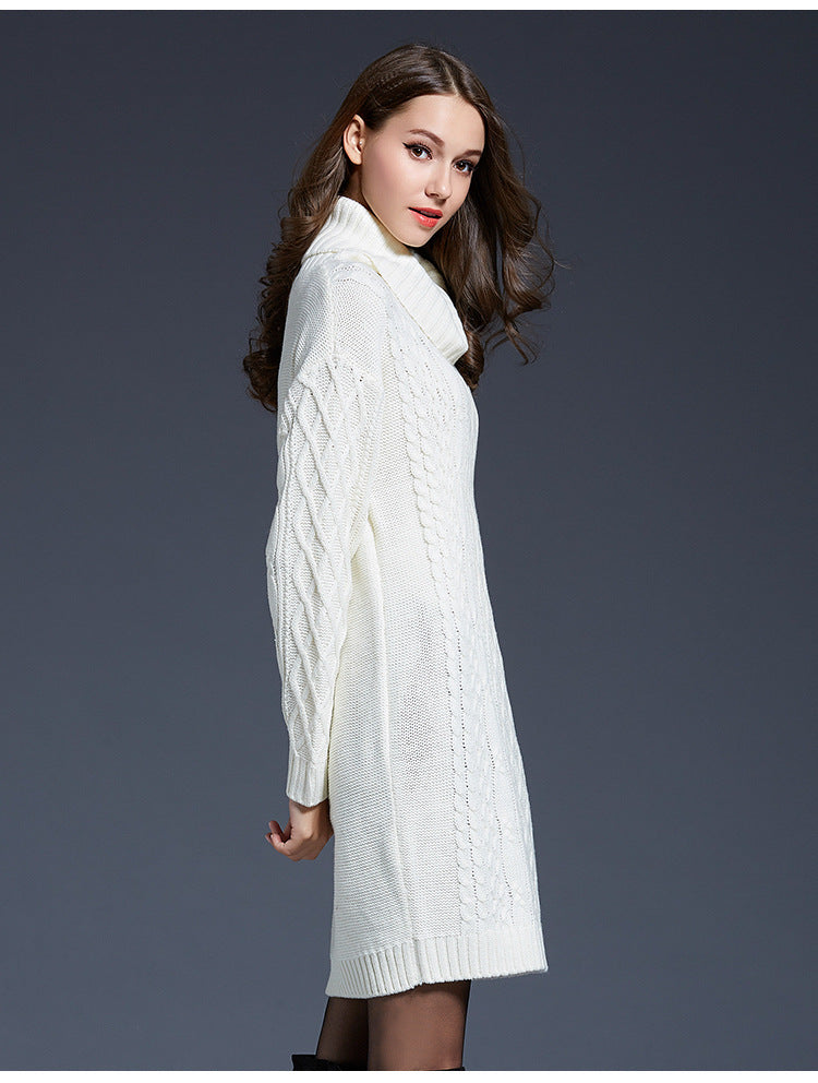 GR | Hochhals Lange Strickkleid