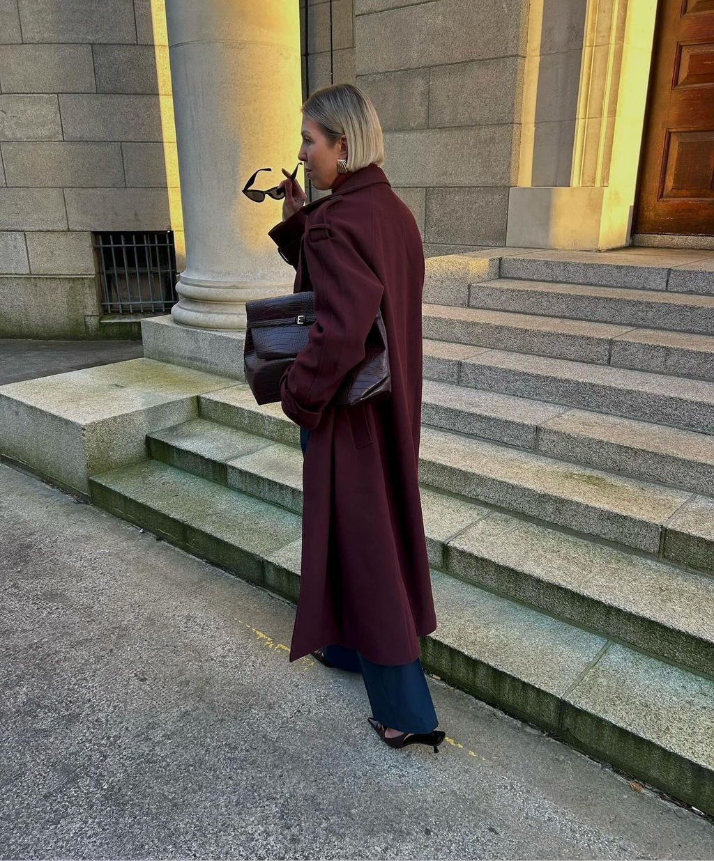 GR | Elegant burgundy long coat