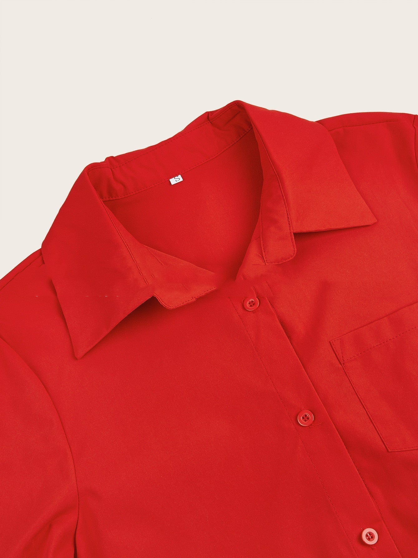 GR | Shirt dress with turn-down collar & three-quarter sleeves