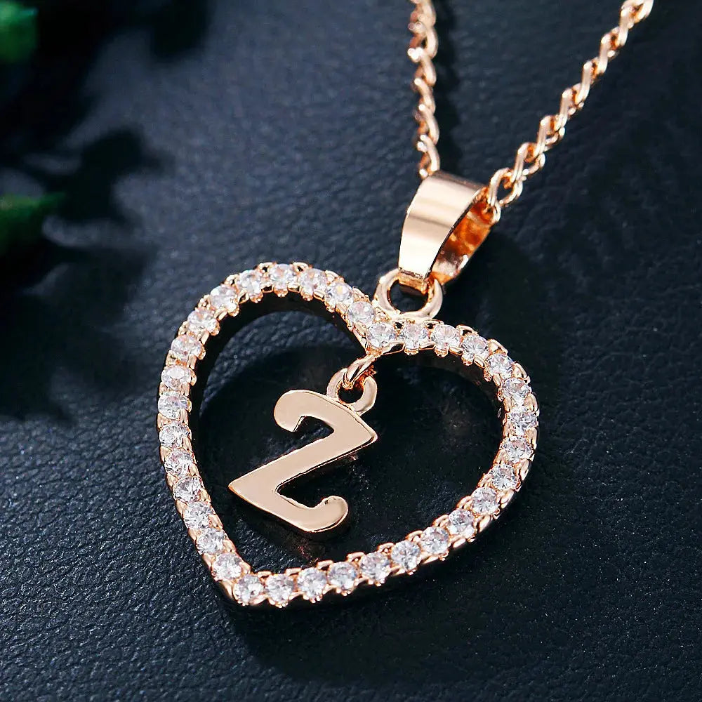 GR | Letter Zircon Love Necklace Jewelry Pendant