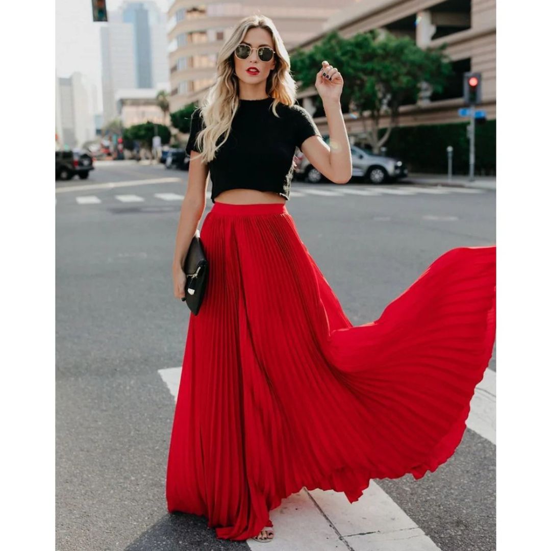GR | Flowing pleated skirt for women