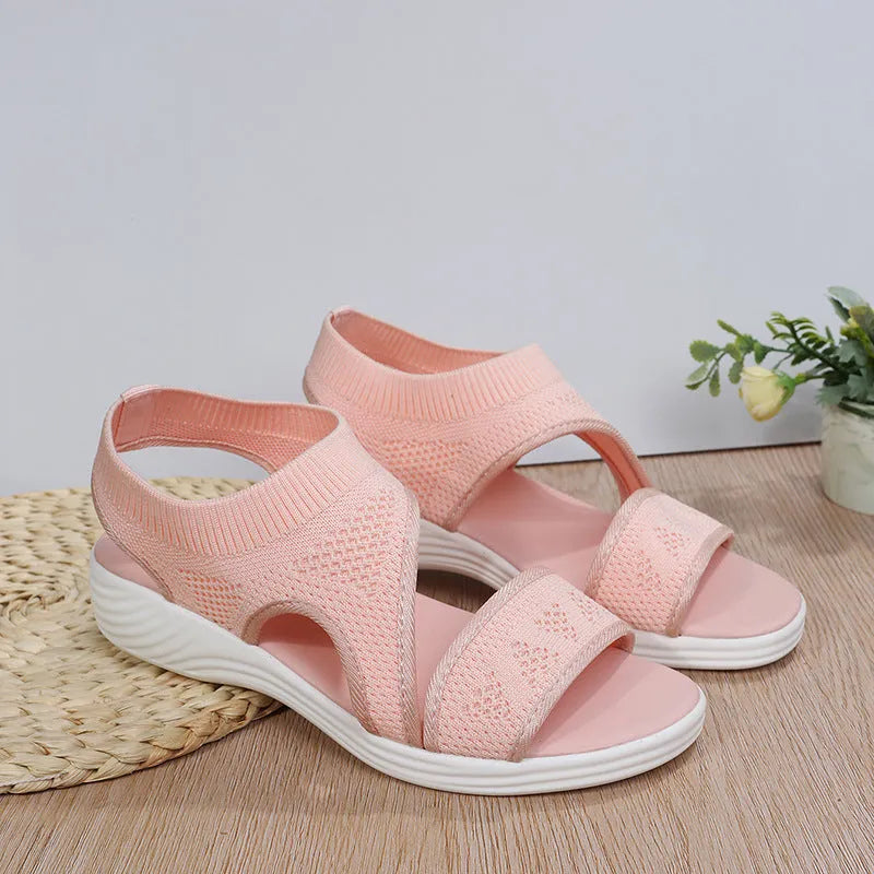 GR | Mesh Sandals with a Wide Footbed for Women