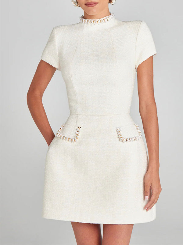 GR | Besticktes Tweed Minikleid Für Frauen