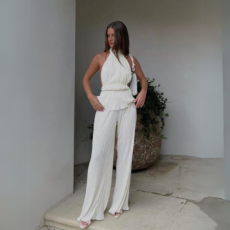 GR | Overall with structured halter neck section