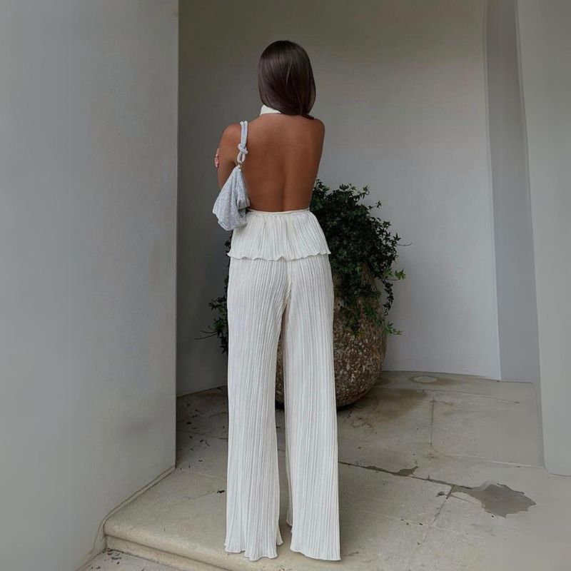 GR | Overall with structured halter neck section