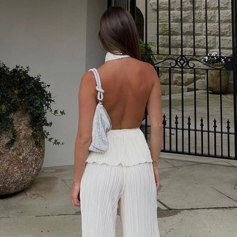 GR | Overall with structured halter neck section