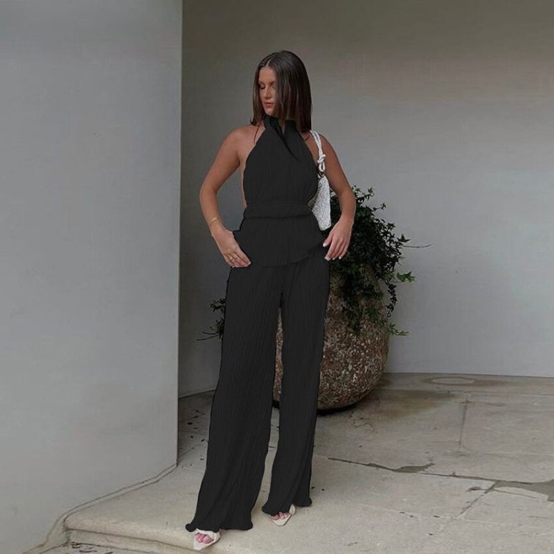 GR | Overall with structured halter neck section
