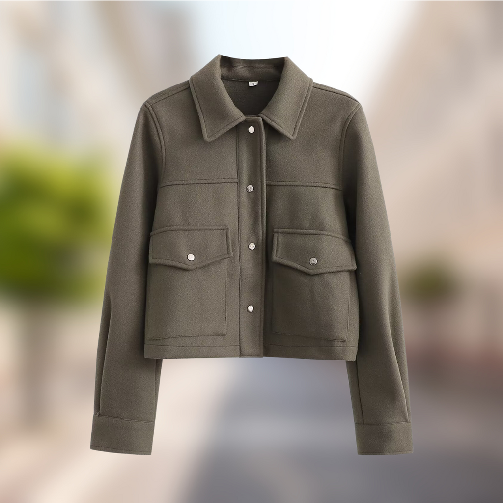 GR | Casual women's jacket in a wool look for autumn