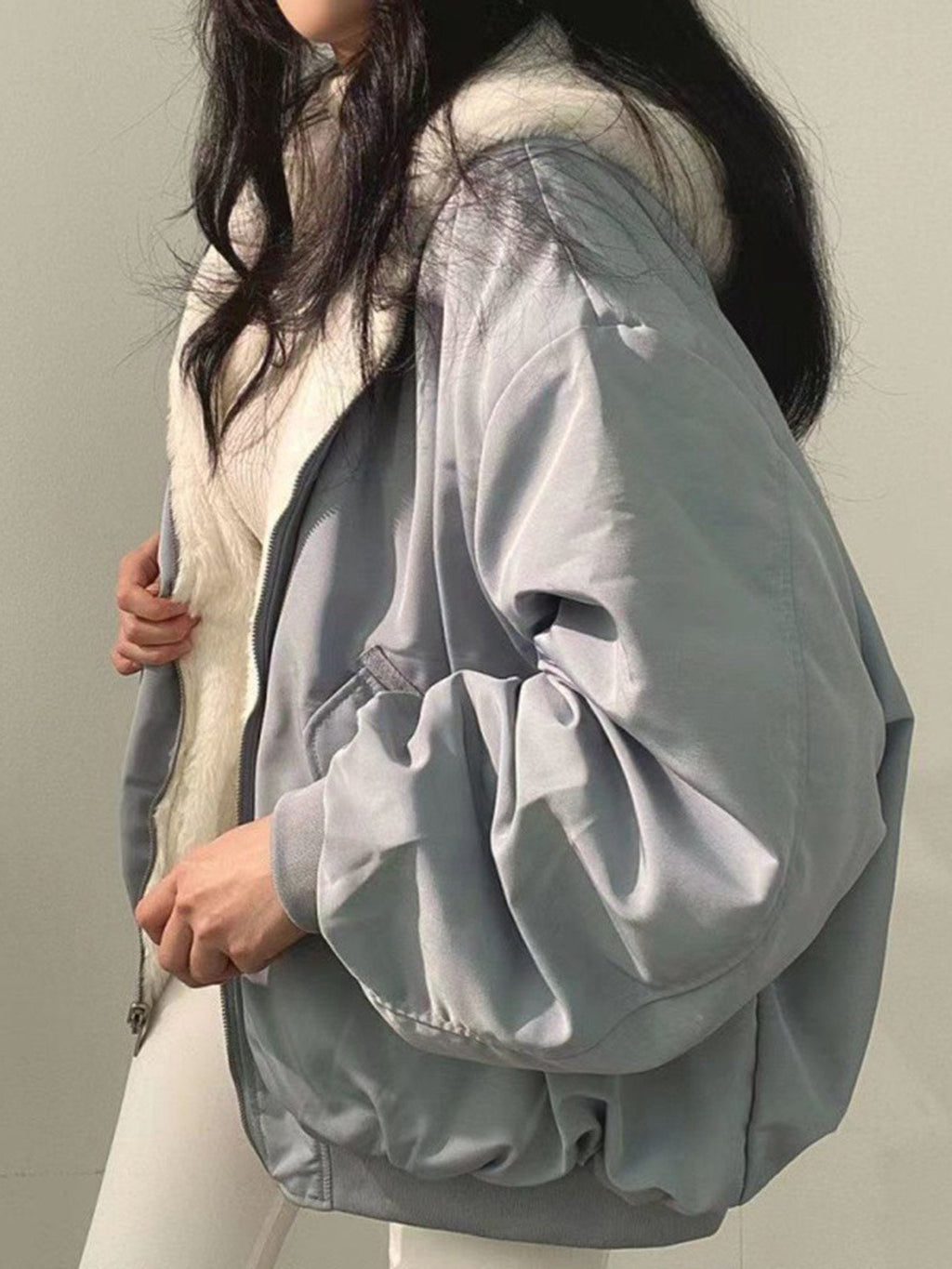 Comfortable reversible fleece hoodie jacket 