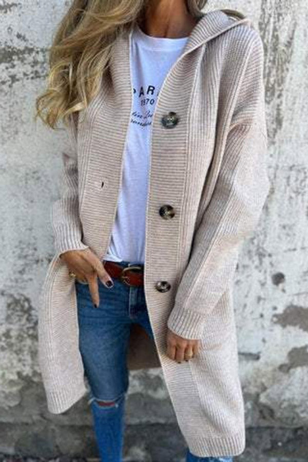 GR | Lässiger Herbst Strickcardigan mit Kapuze für Frauen