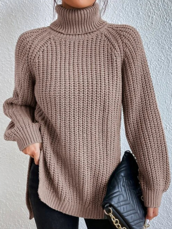 GR Dresden – Roll-neck sweater with raglan sleeves and slit hem 