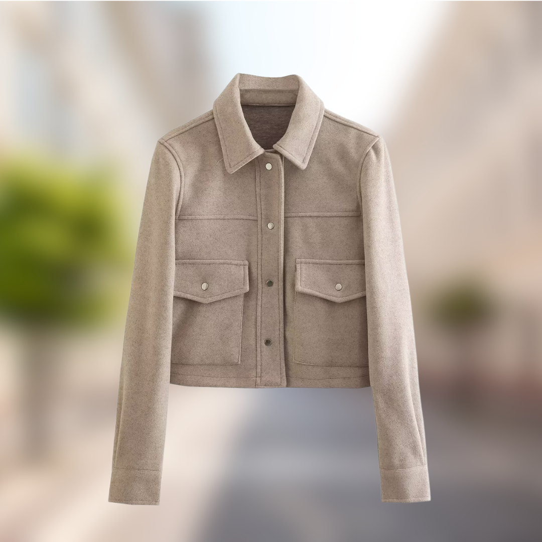 GR | Casual women's jacket in a wool look for autumn