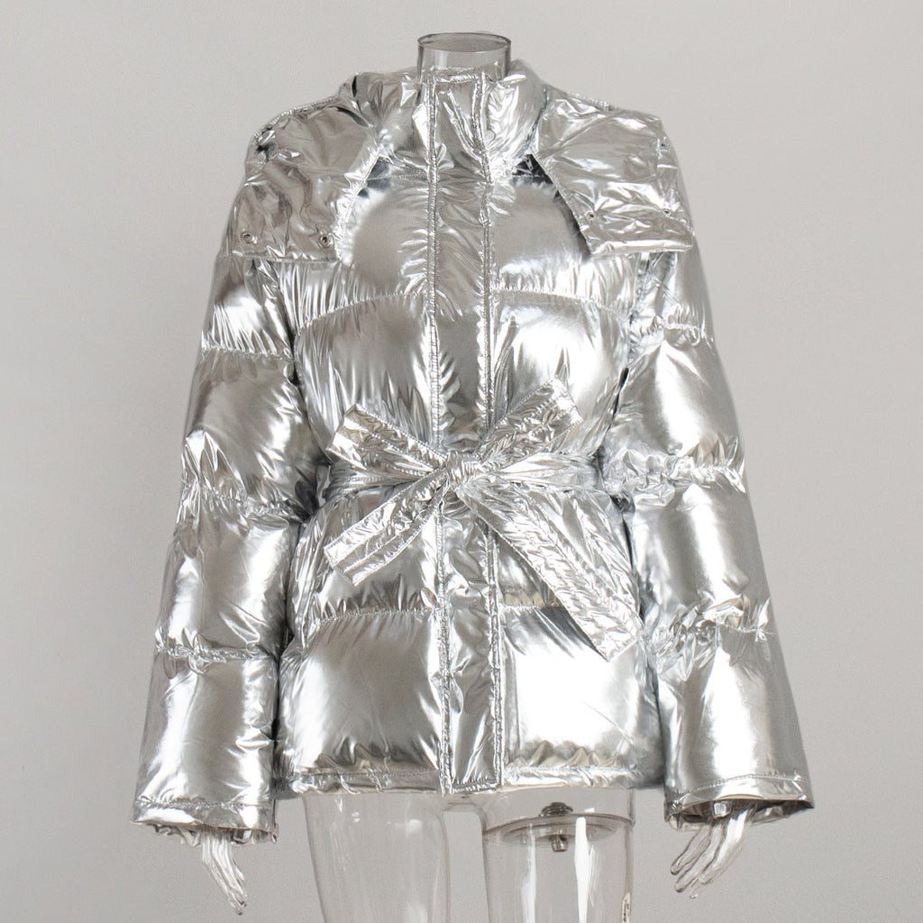 GR | Cool Shiny Hooded Puffer Jacket