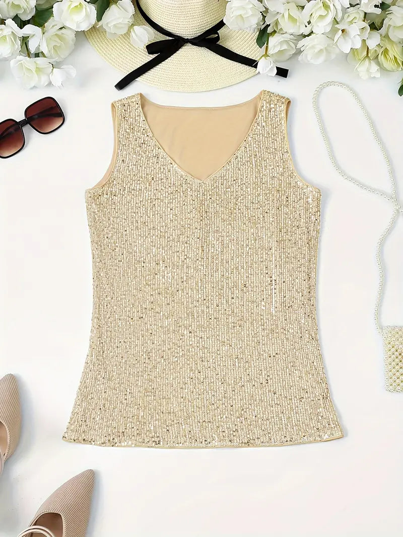 GR | Elegant sleeveless top with sequins