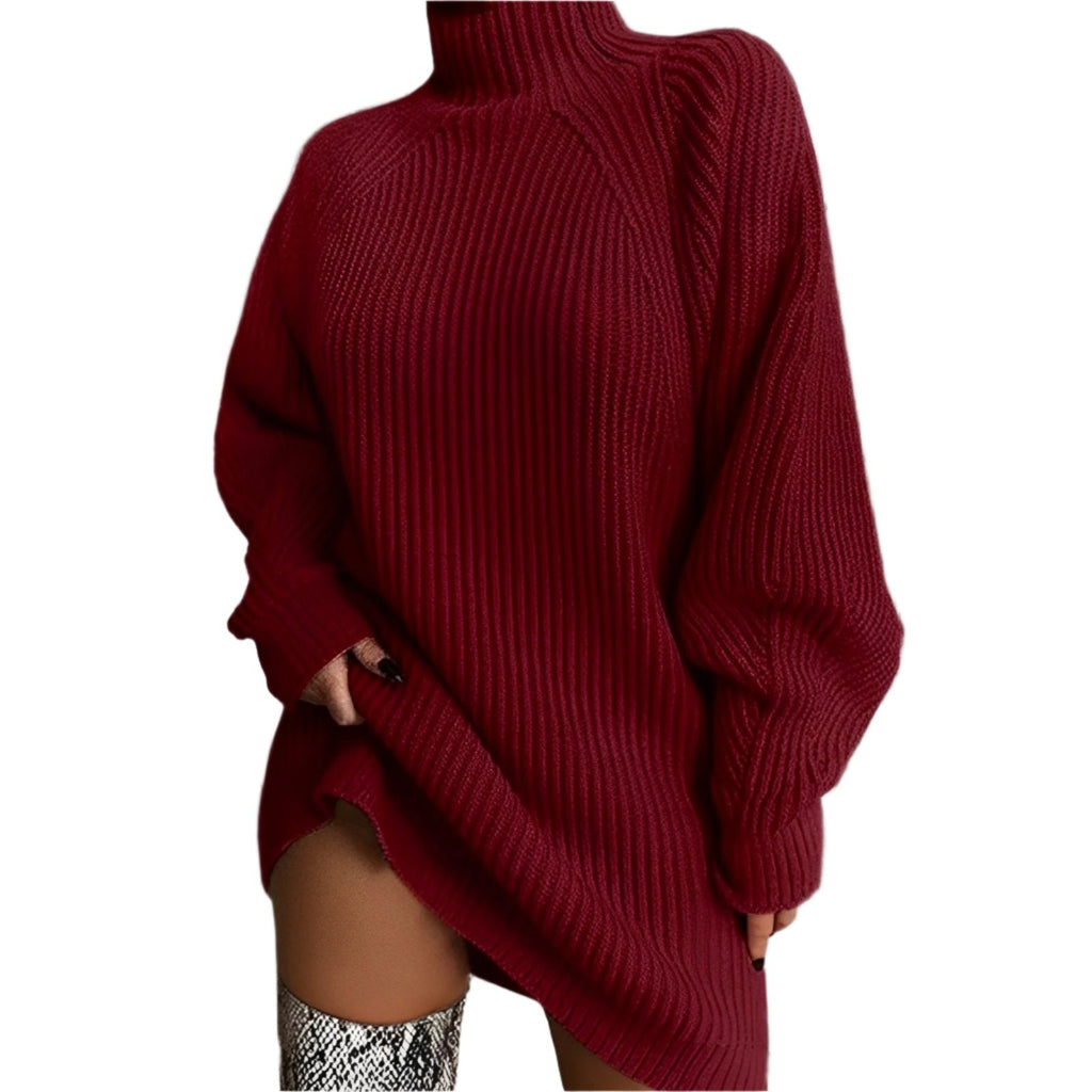 GR | Warmes Strickkleid Mit Rollkragen