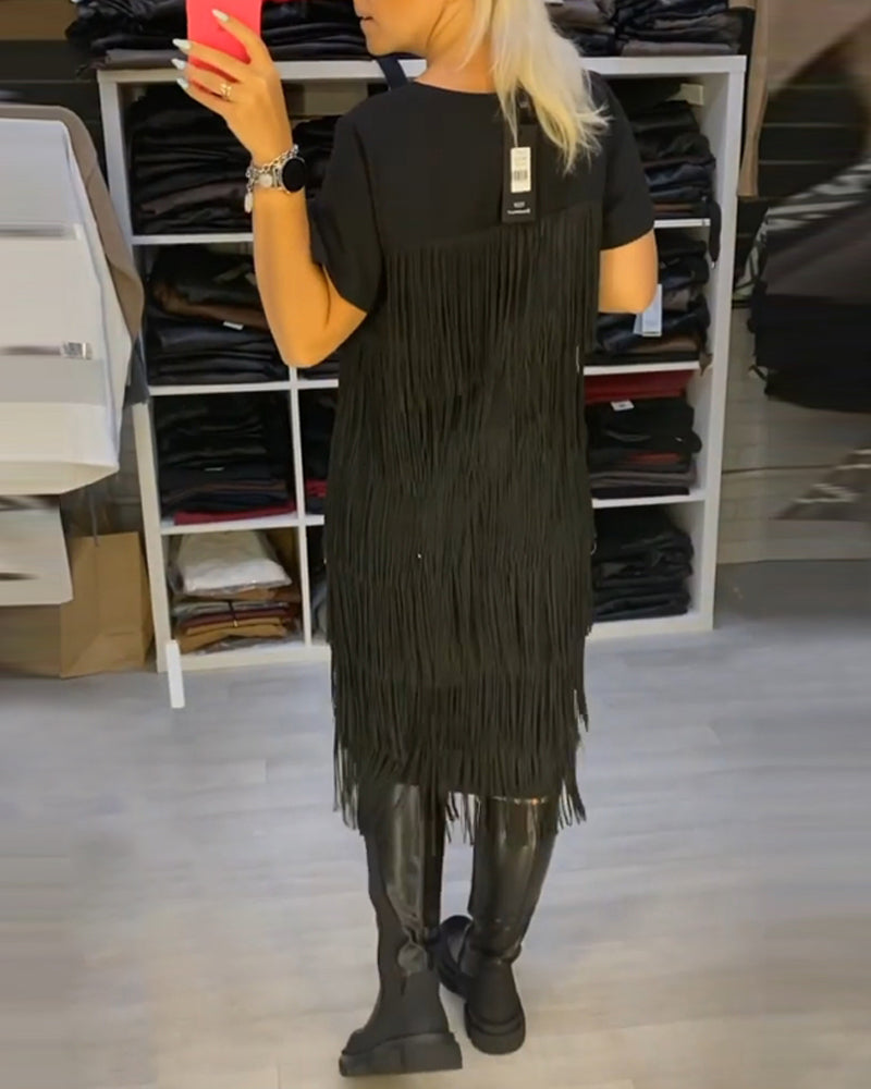 GR | Chic shift dress with tassels