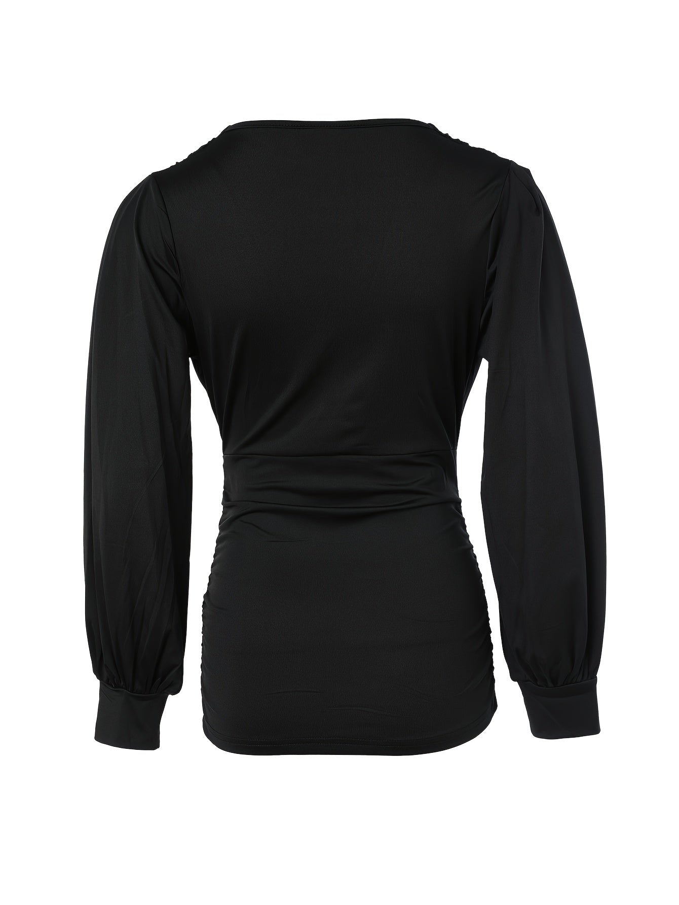 GR | Trendy V-neck top with charming ruffles