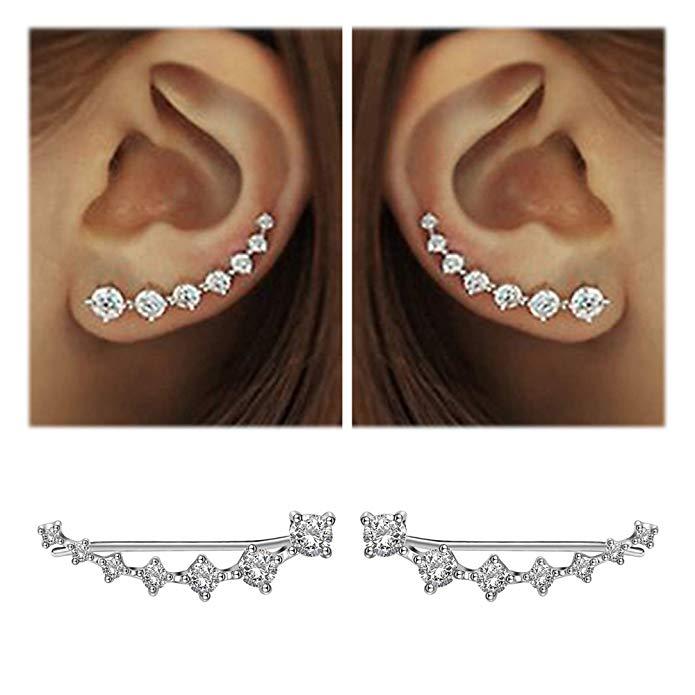 GR | Glamour Shiny Zircon 925 Sterling Silver Earring