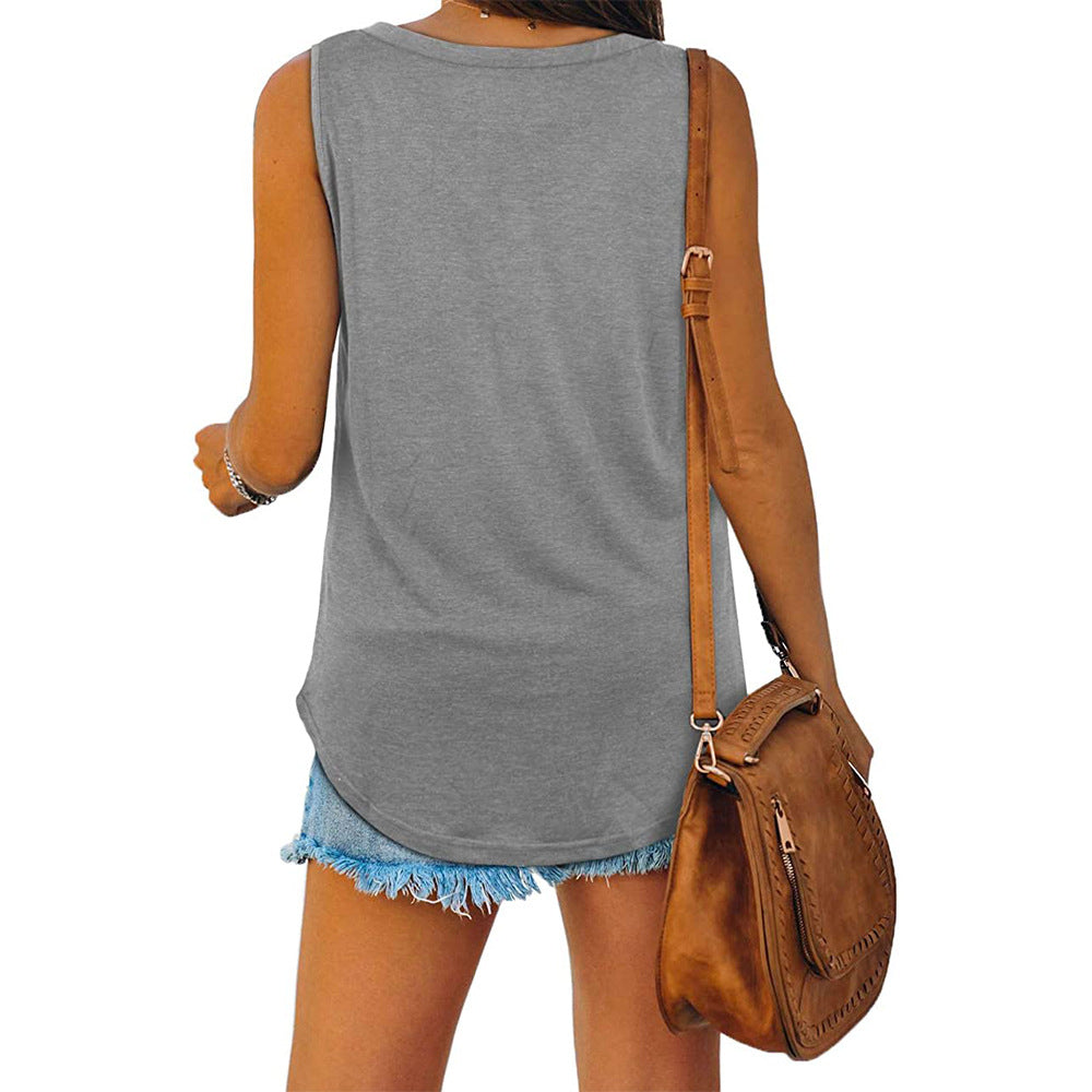 GR | Jersey tank top with V-neck