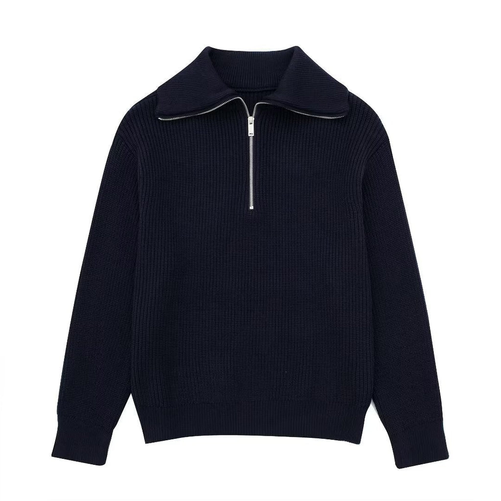 GR | All Match Wool Sweater with Open Collar