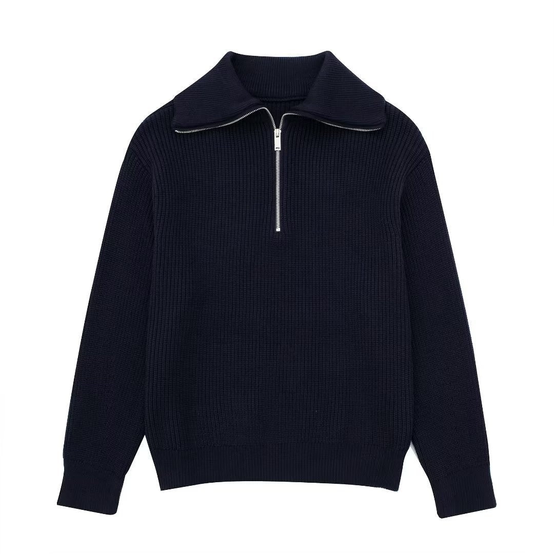 GR | All Match Wool Sweater with Open Collar