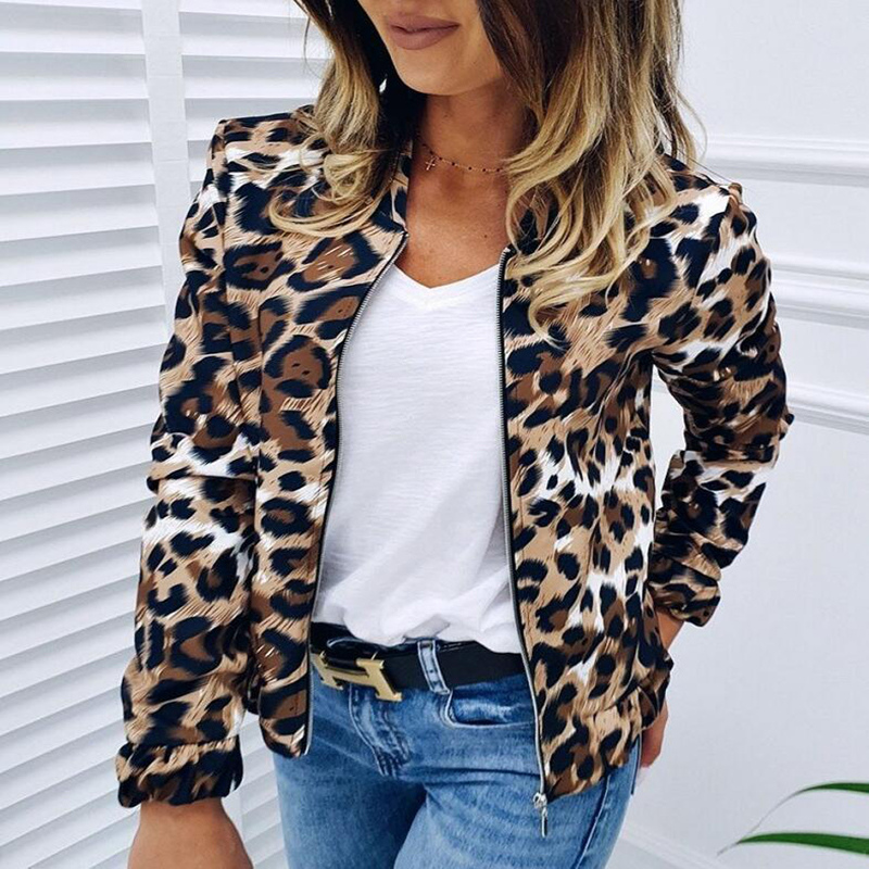 Bomber jacket with animal print and comfortable fit