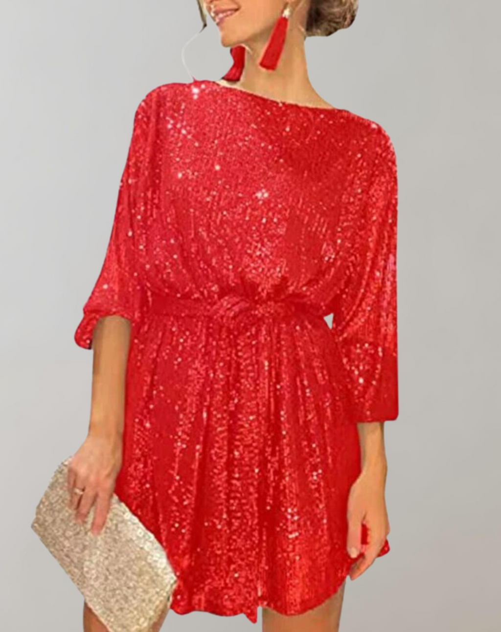 GR - Glittering sequin dress for women 