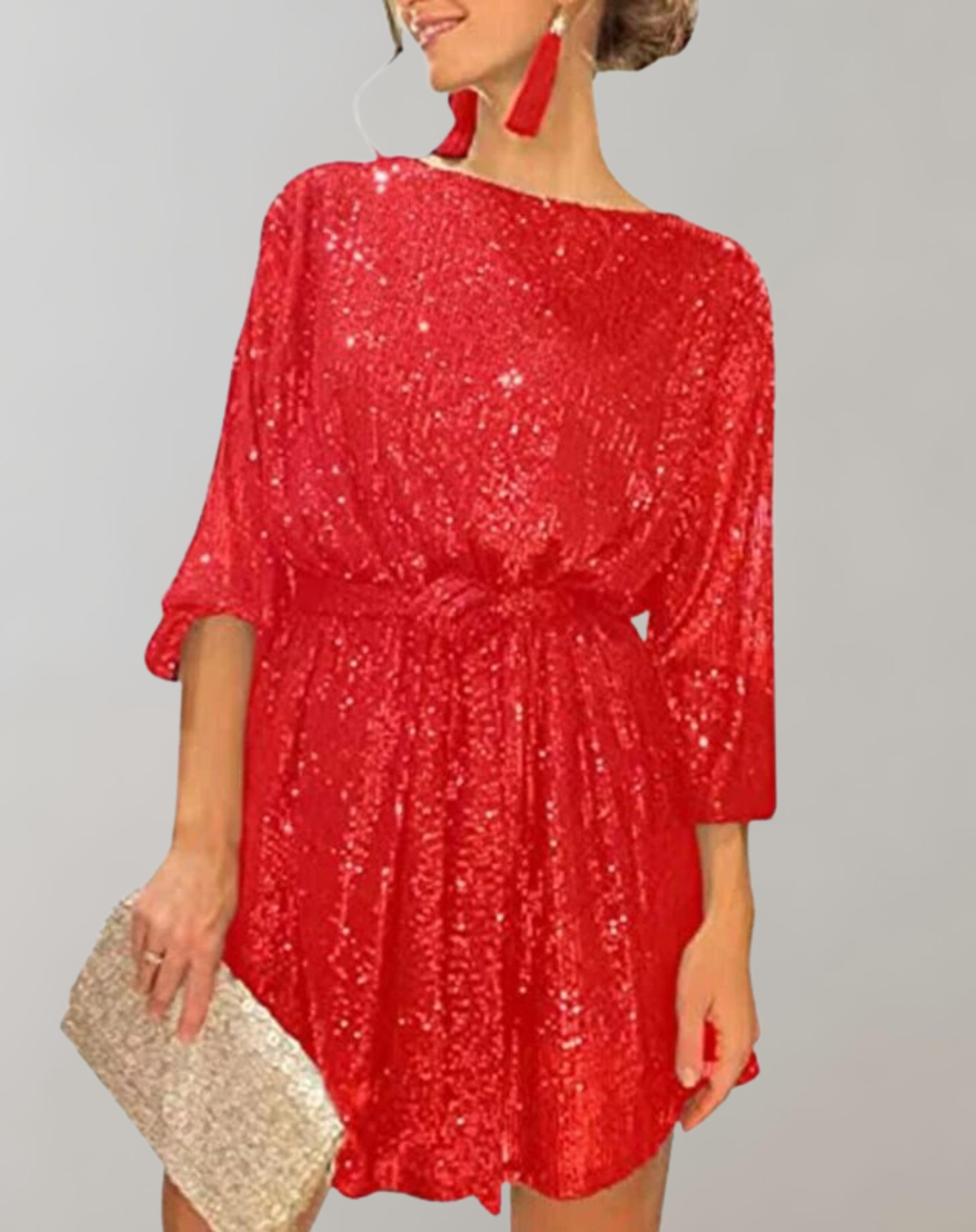 GR - Glittering sequin dress for women 