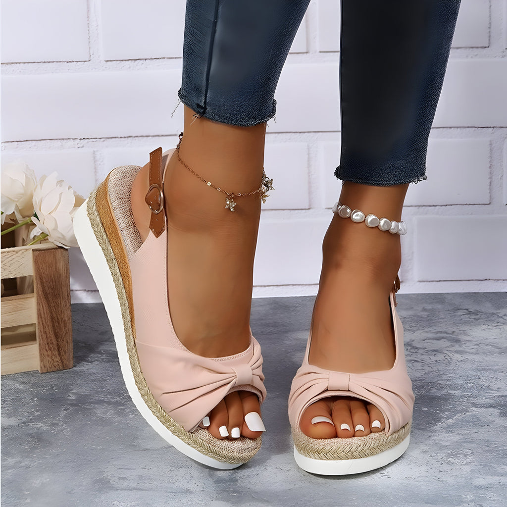 GR | Orthopedic Wedge Sandals with Peep Toe