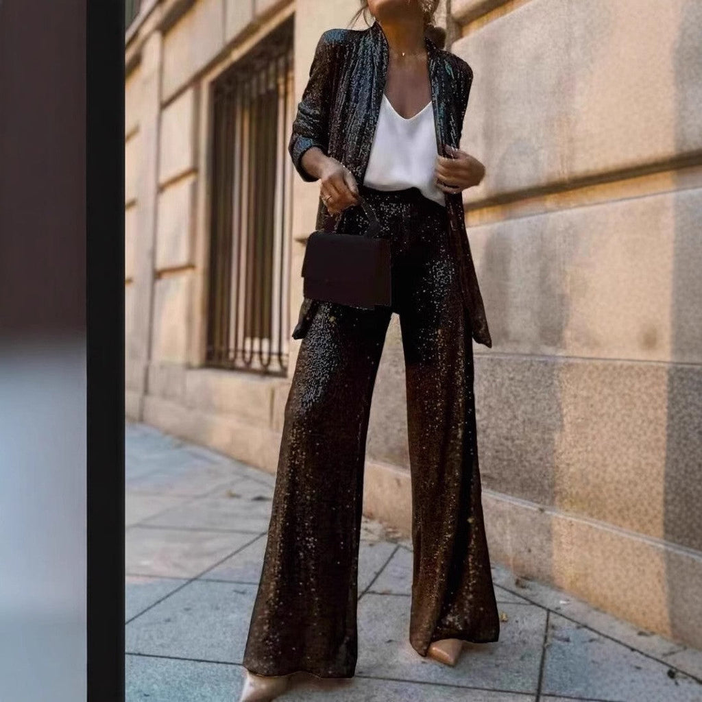 GR | Trendy design - High-waisted sequin suit