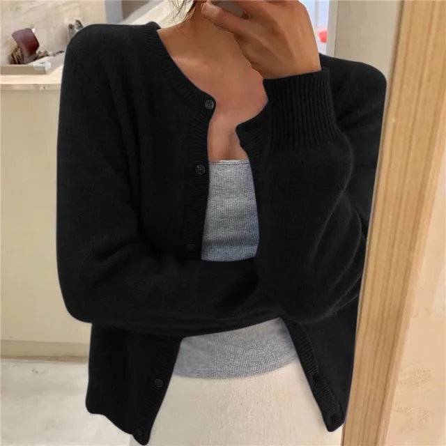 GR | Strick Damenjacke einfarbig für Komfort