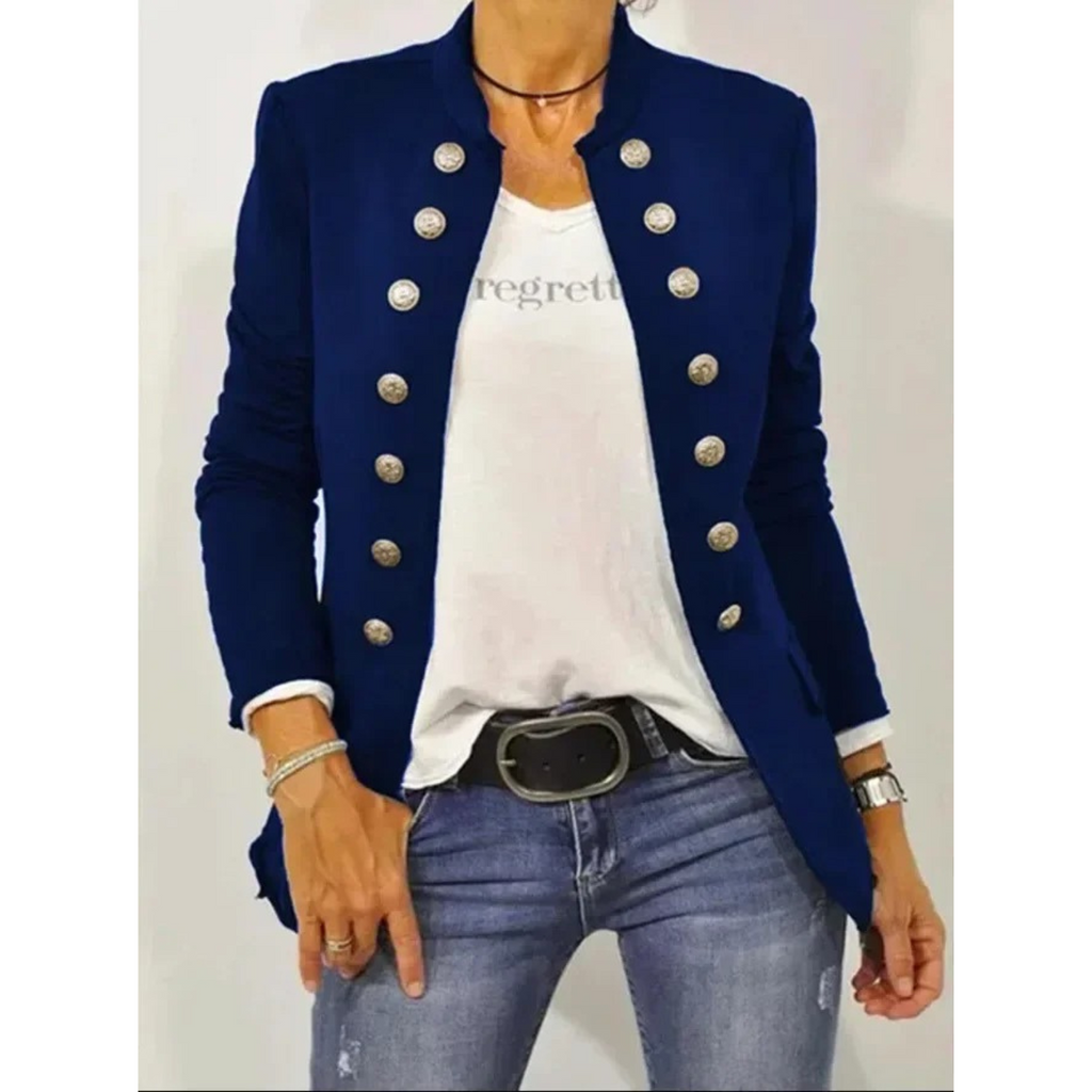 GR – long-sleeved black women's blazer