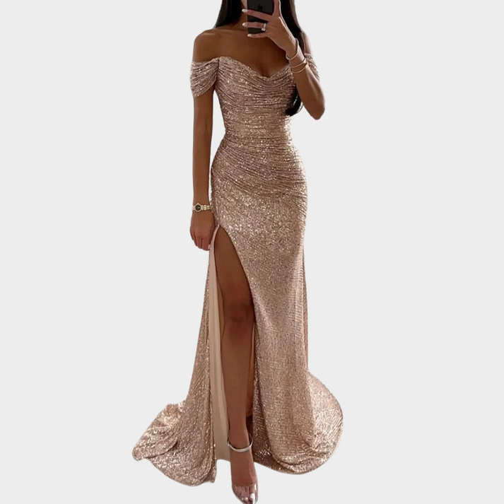 GR | Damen Lange Elegante Abendkleid Mit Schlitz Für Frauen
