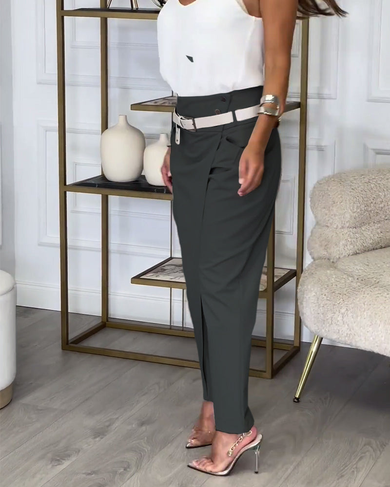 GR | Patchwork Trousers with Belt