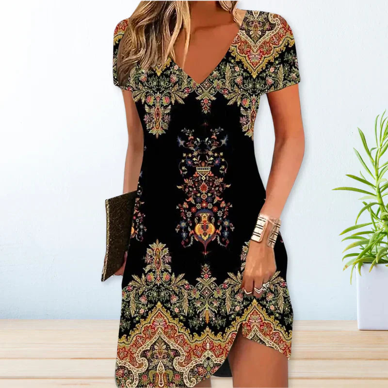 GR | Stylish dress with boho print