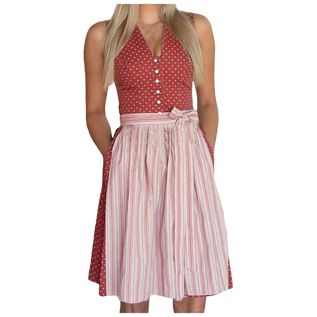 GR | Women's traditional outfit with waist belt and embroidery