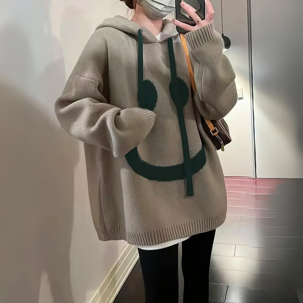 GR | Hoodie Mit Smiley-Print Für Frauen
