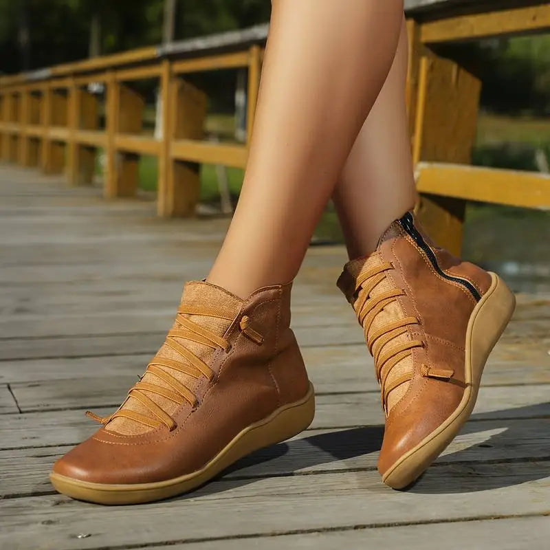 GR - Women's casual lace-up ankle boots