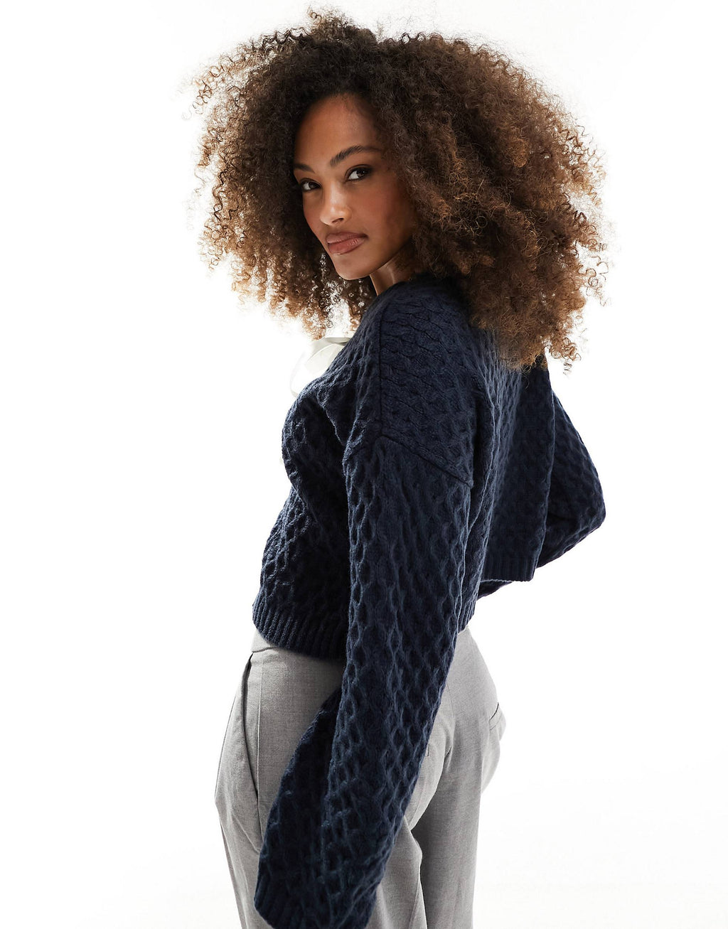 GR | Contrast Short Tie Cardigan