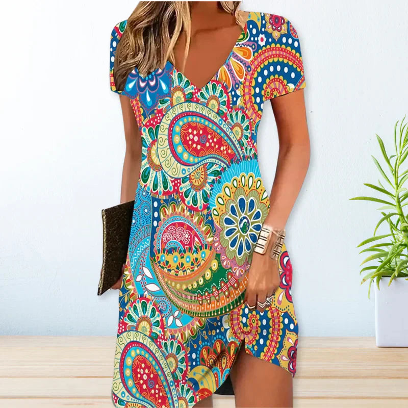 GR | Stylish dress with boho print